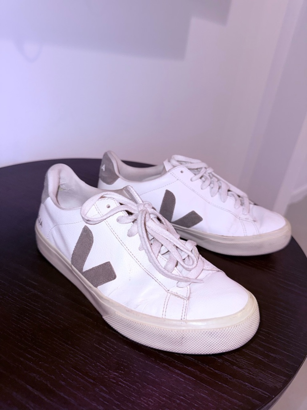Veja Women’s Campo Chromefree Low-Top Sneaker in white/kaki - Picture 11 of 15